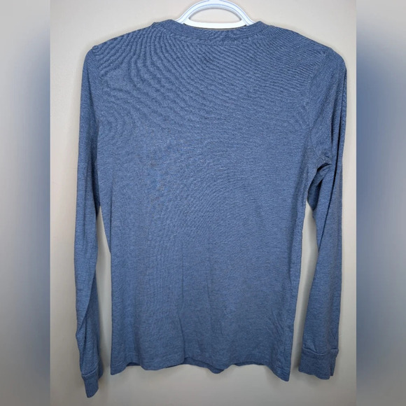 Roots Blue Long Sleeve White Logo Top XS  Woman - Picture 2 of 9